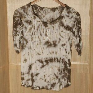 Est. 1946 Womens Knit Green Tie Dye Short Sleeve Top Small